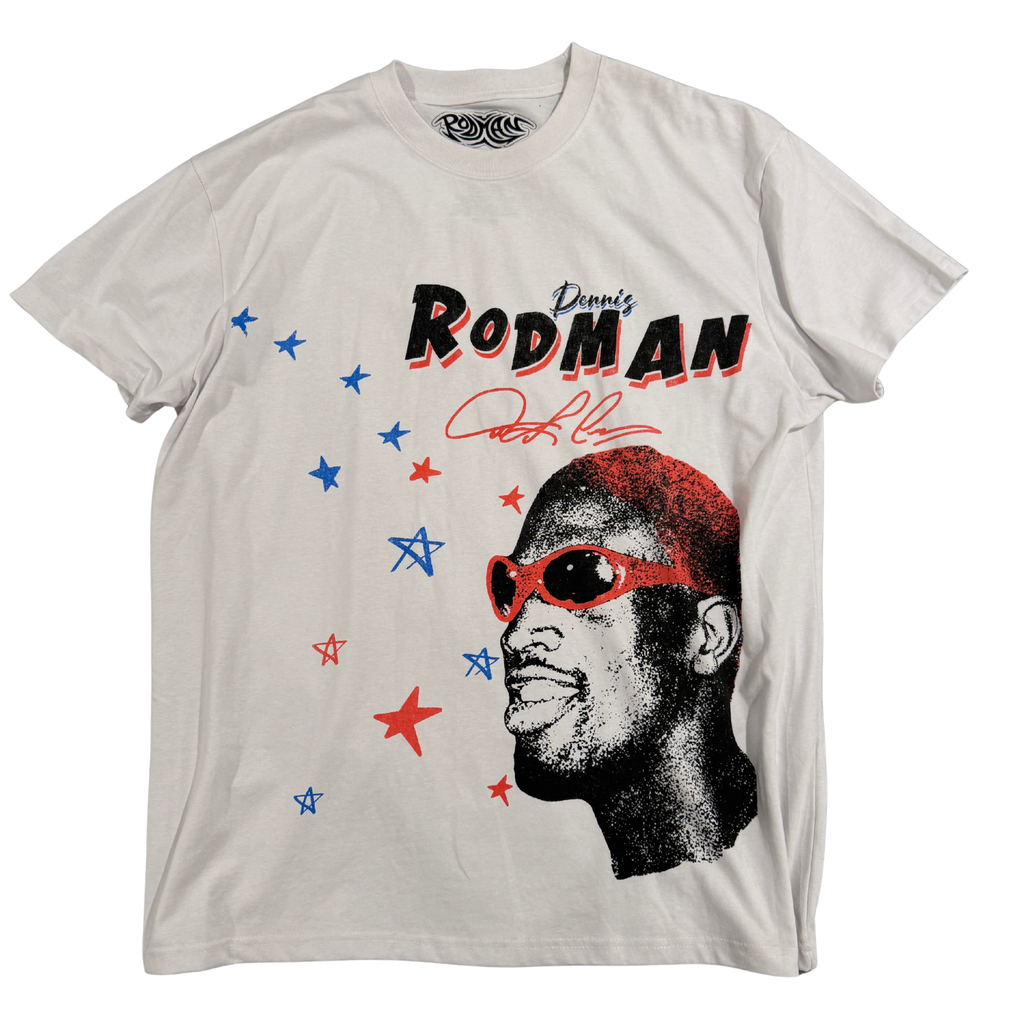Dennis Rodman Stars Vintage White T-Shirt