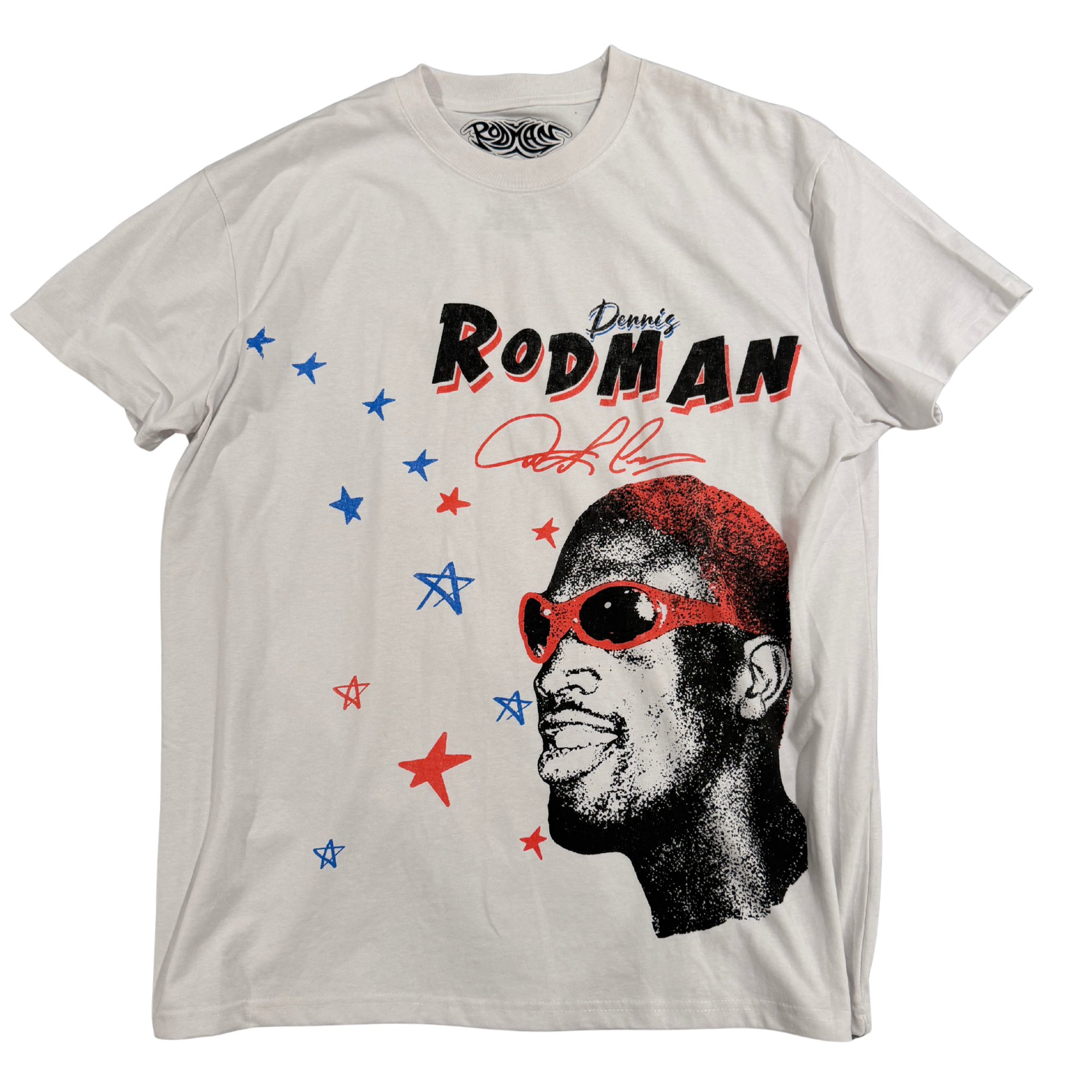 Dennis Rodman Stars Vintage White T-Shirt