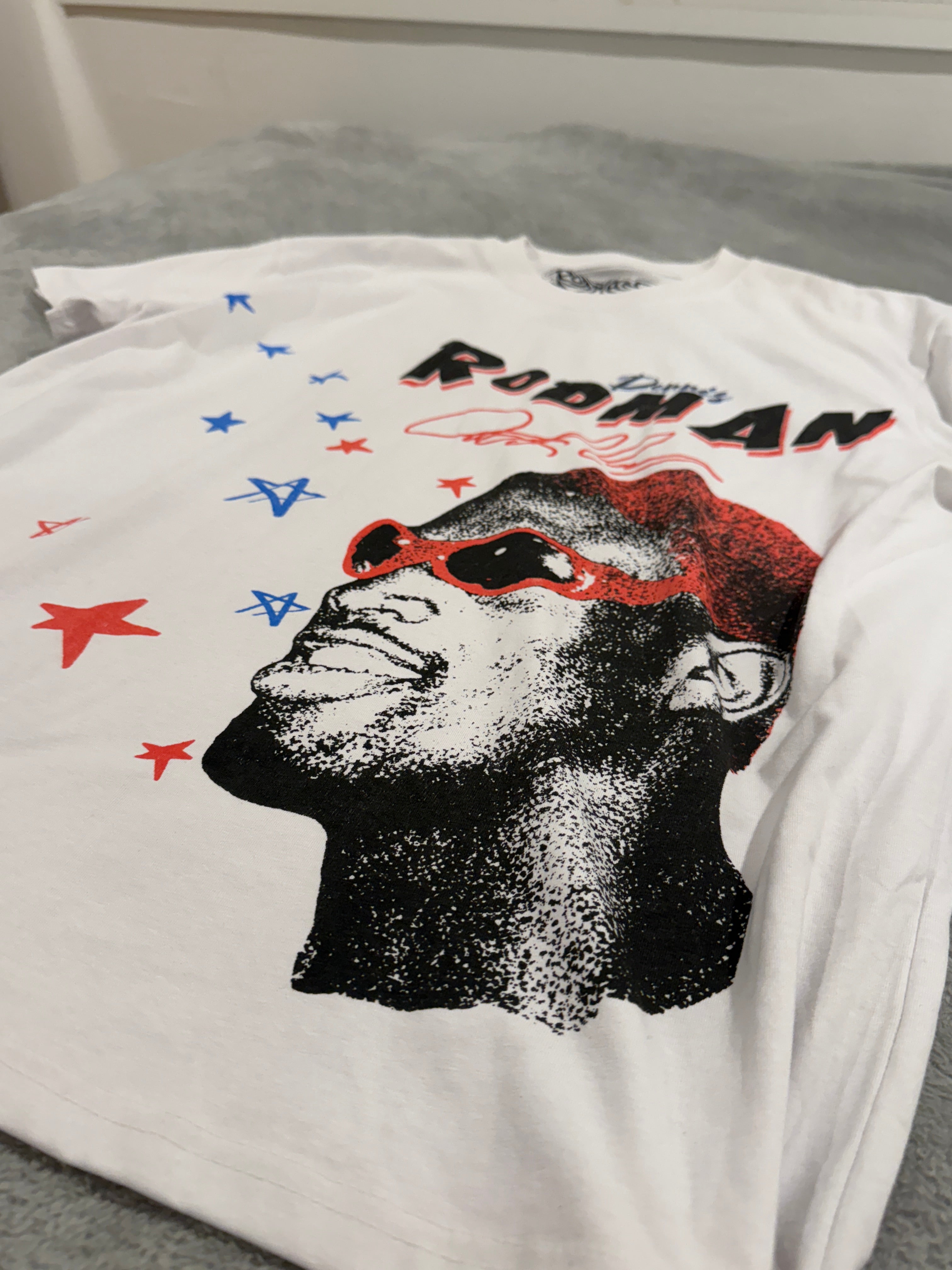 Dennis Rodman Stars Vintage White T-Shirt