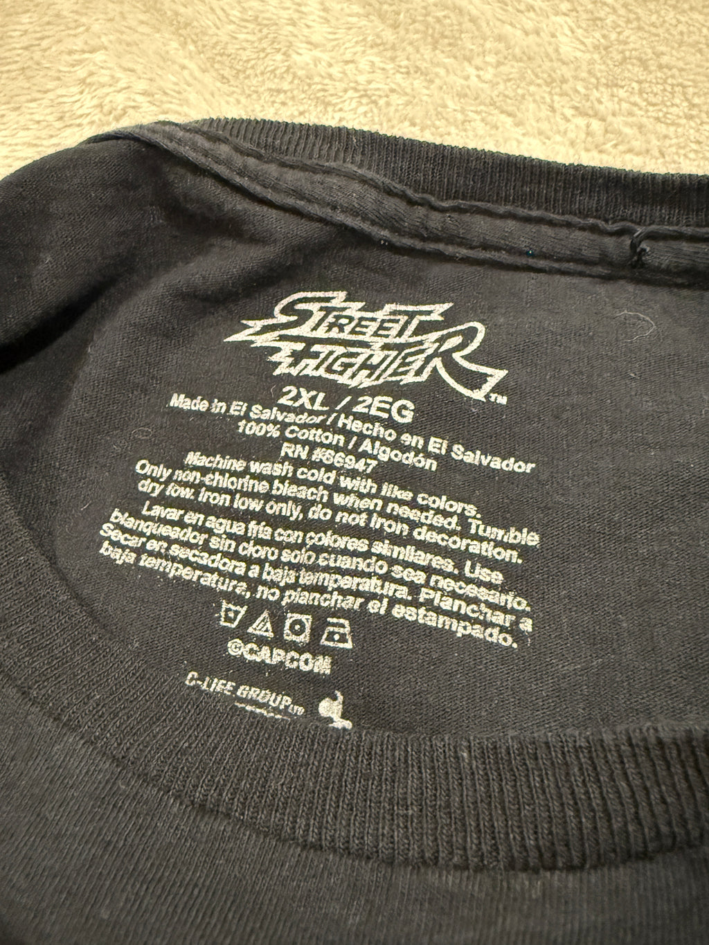 Street Fighter Vintage Black T-Shirt