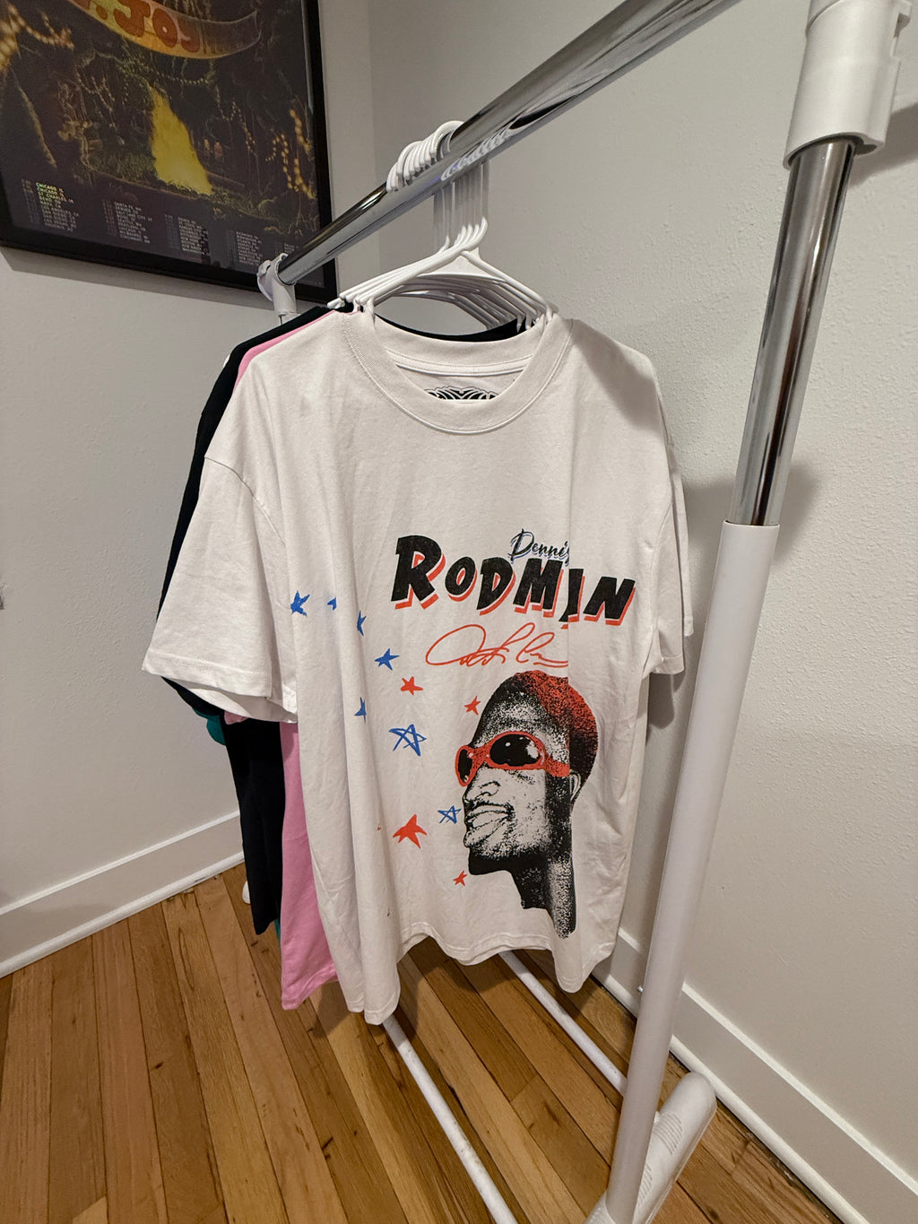 Dennis Rodman Stars Vintage White T-Shirt